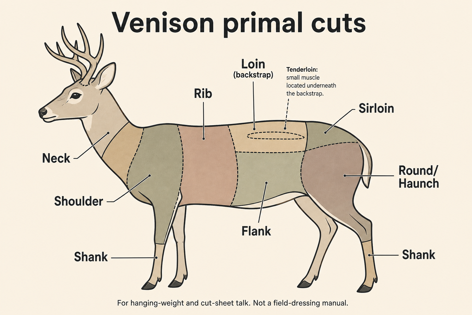 Venison primal cuts